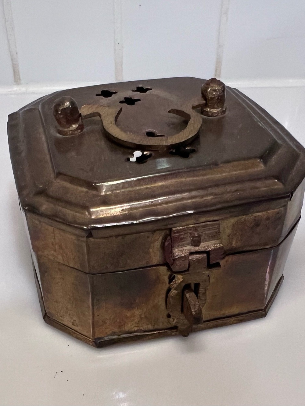 Vintage Brass Indian Cricket Box For Incense Or Trinkets